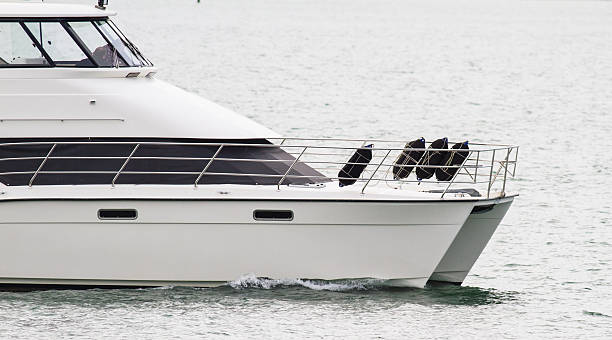 istock Luxury yacht on its way to a cruise 592391928