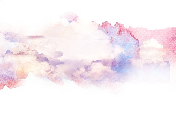istock Watercolor illustration of sky with cloud. 592392116