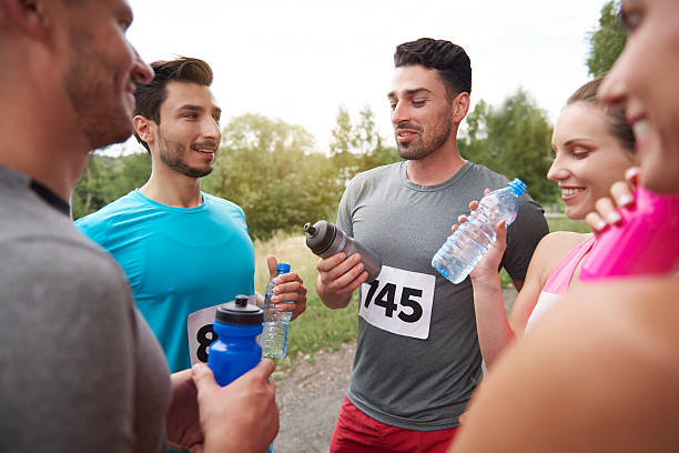 istock Watering after a very exhausting marathon 592394446