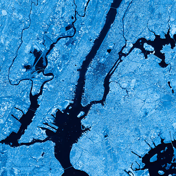 istock New York City Topographic Map Blue Color Top View 592395436