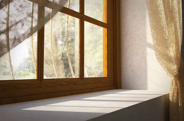 Window sill of a house in rural