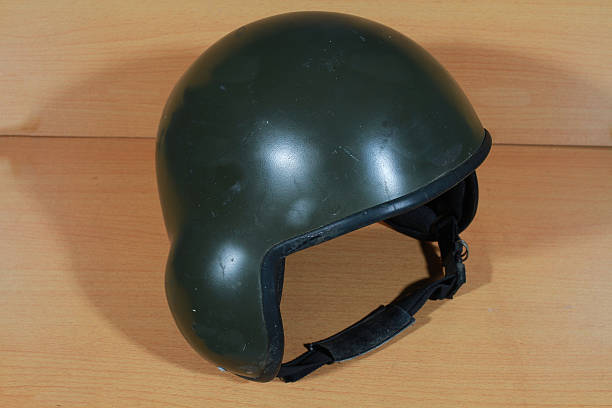 istock The Army helicopter pilot helmet. 592397418