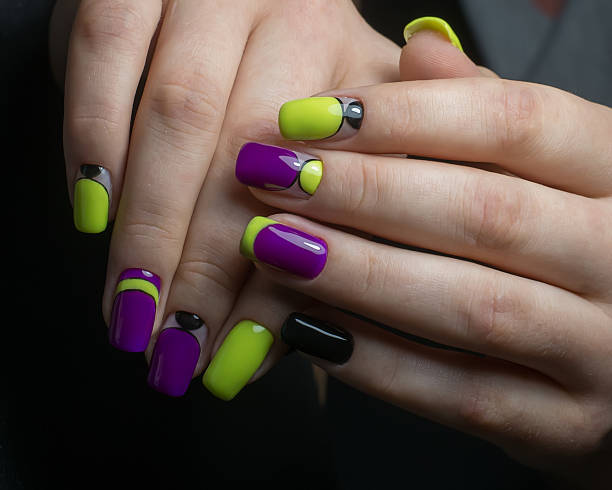 neon purple nail designs