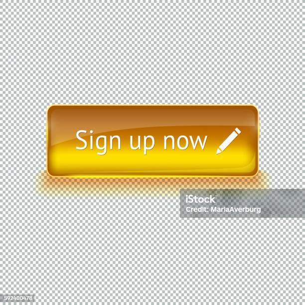 Realistic Glass Button For Web Interface Vector Illustration Stock ...