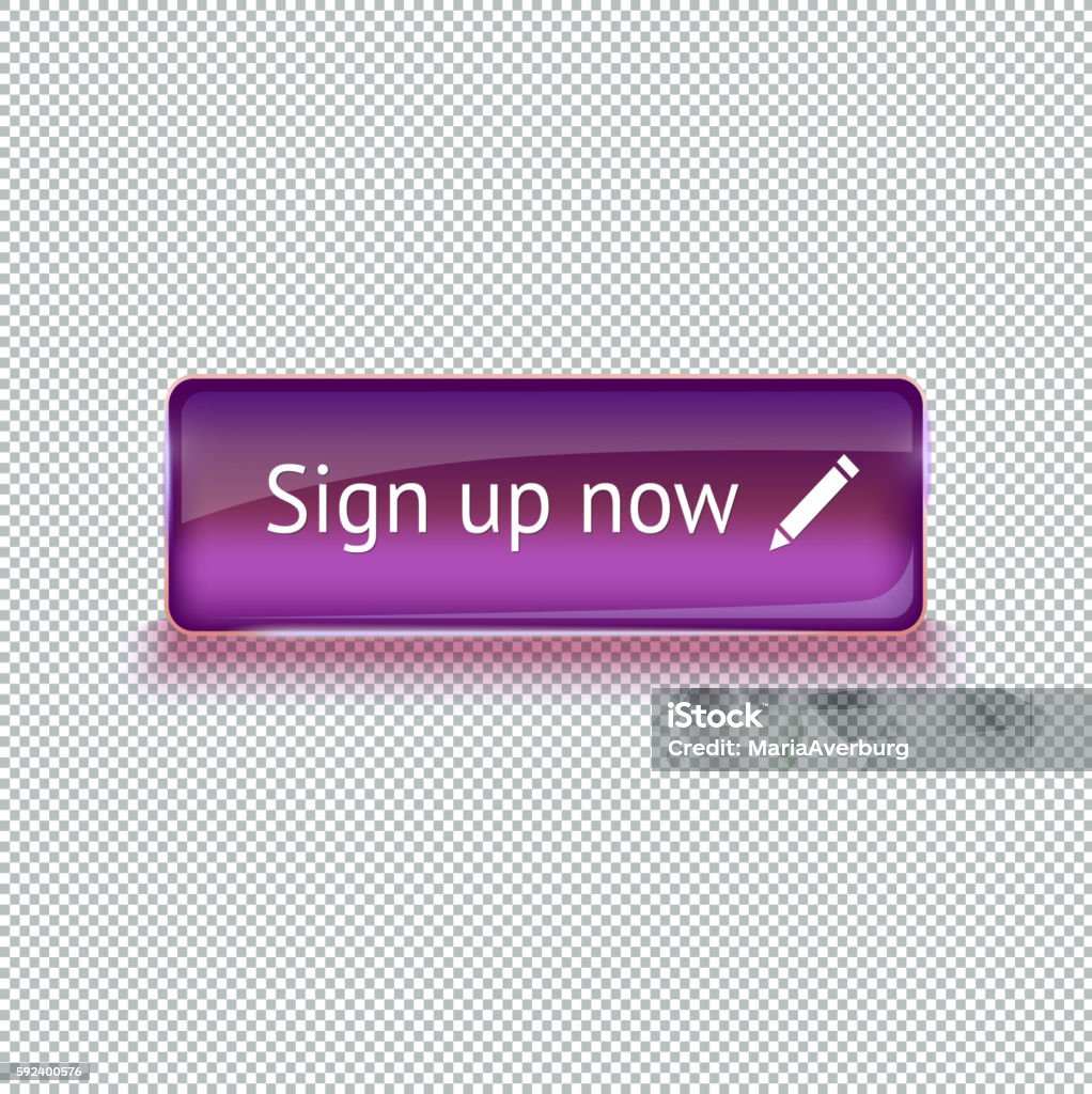 Realistic Glass Button For Web Interface Vector Illustration Stock ...
