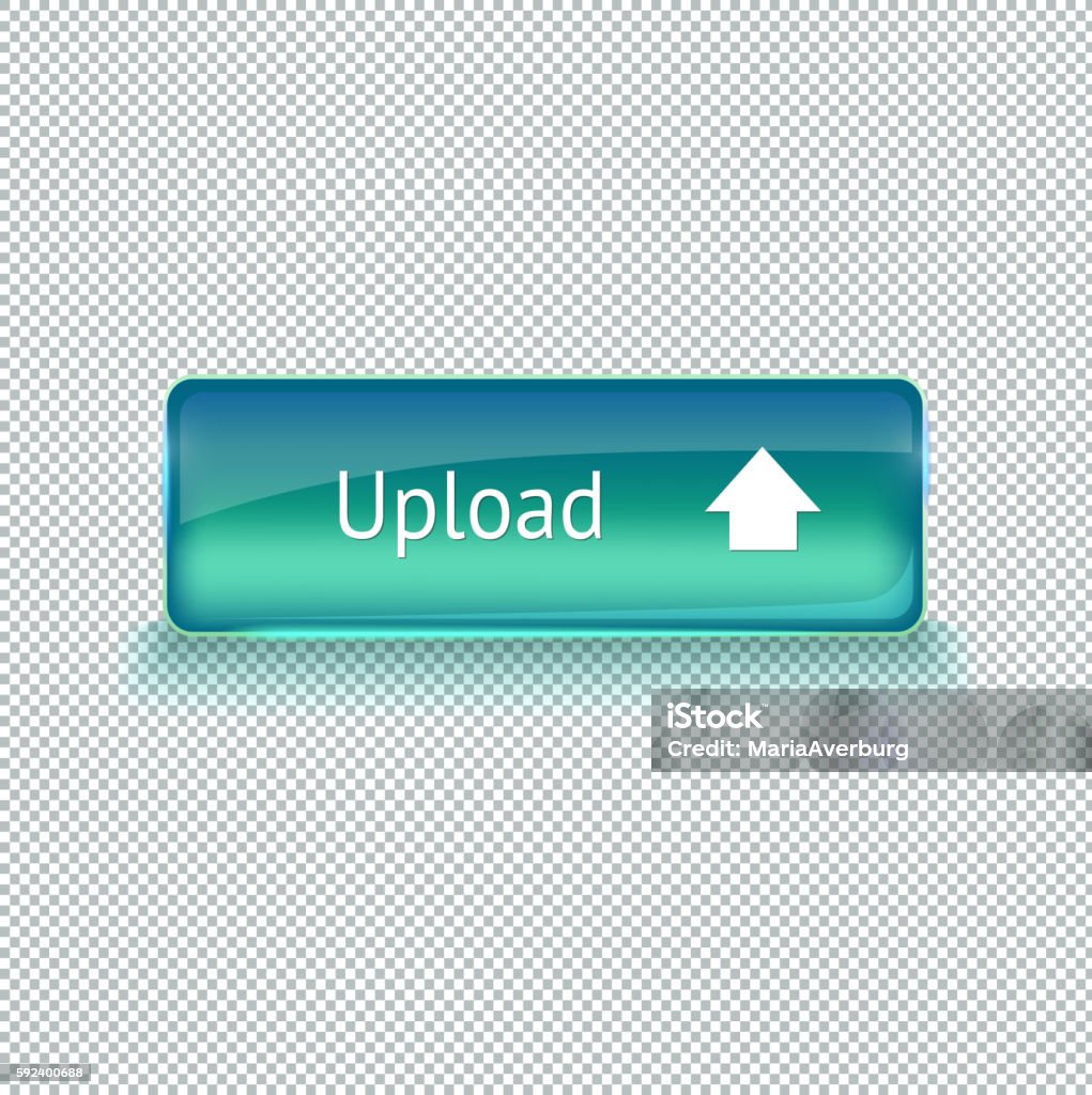 Realistic Glass Button For Web Interface Vector Illustration Stock ...