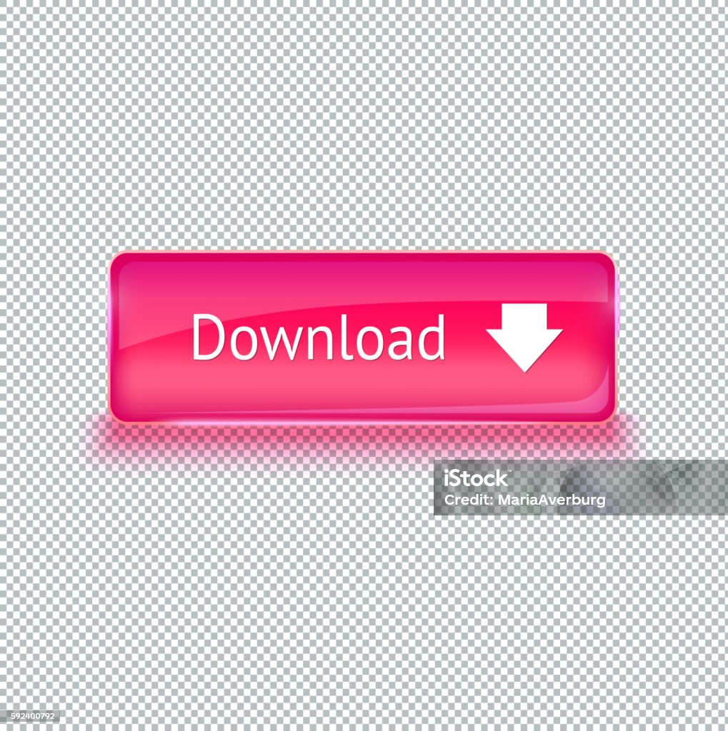 Realistic Glass Button For Web Interface Vector Illustration Stock ...
