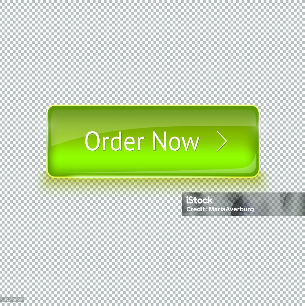 Realistic Glass Button For Web Interface Vector Illustration Stock ...