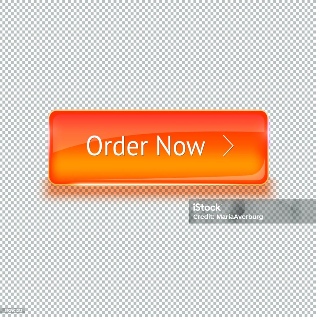 Realistic Glass Button For Web Interface Vector Illustration Stock ...