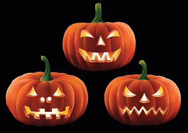 Vector illustration of Pumpkins Isolated