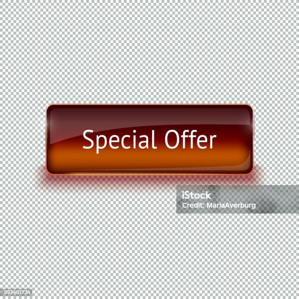 Realistic Glass Button For Web Interface Vector Illustration Stock ...