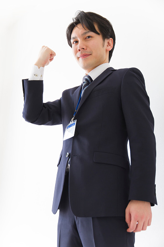 Motivated Japanese businessman