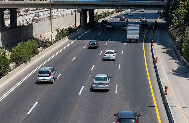 Tel Aviv, Israel-27 July, 2016 : Ayalon highway view from Savidor railway station in Tel aviv