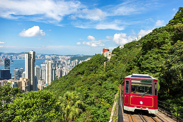 istock Tourist peak tram in Hong Kong 592406342