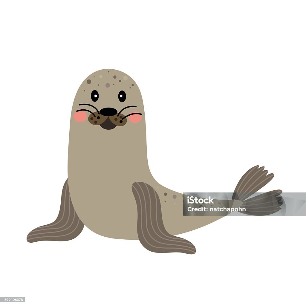 Seal Animal Cartoon Character Vector Illustration Stock Illustration -  Download Image Now - Seal - Animal, Sea Lion, Cartoon - iStock