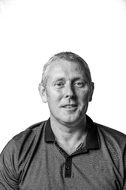 istock Mature man portrait B&W 592407588