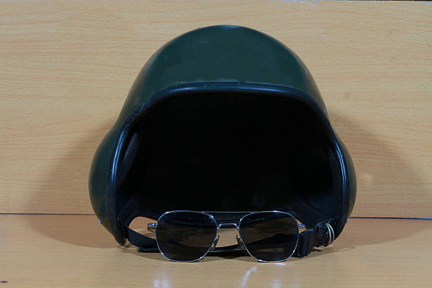istock The Army helicopter pilot helmet. 592407630