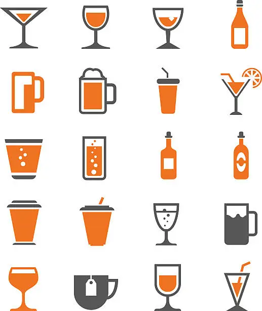 Vector illustration of Drinks icons set