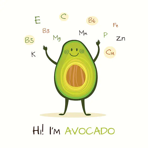 Vector illustration of Funny and healthy food