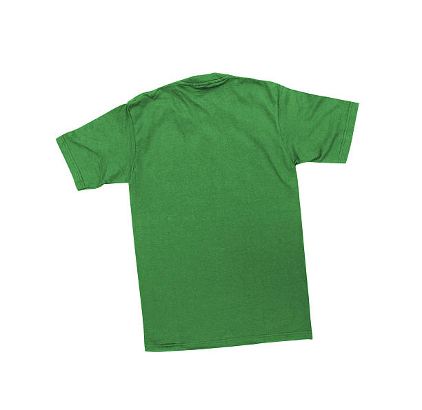 istock Green T-shirt isolated on white background 592644590