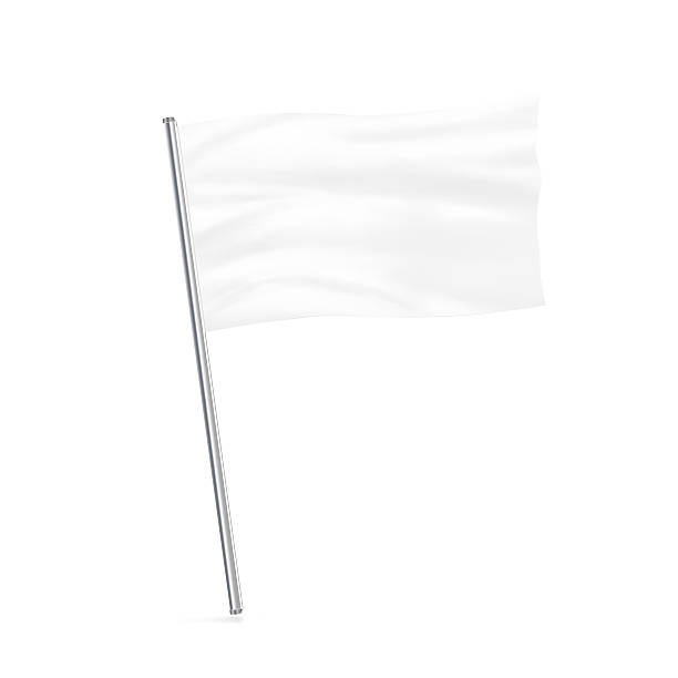 istock Blank white flag mock up stand isolated. 592645424