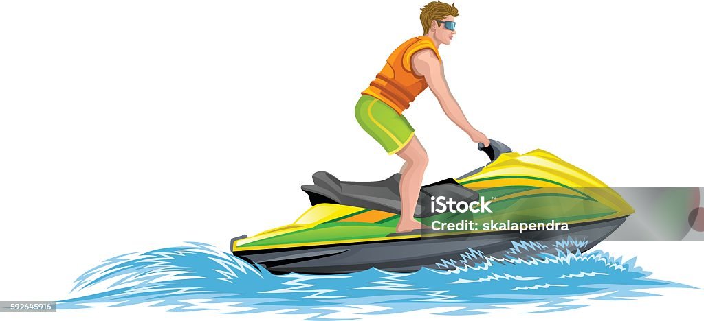 Wasserscooter Stock Vektor Art und mehr Bilder von Wassermotorrad -  Wassermotorrad, Rennboot, Aquatisches Lebewesen - iStock