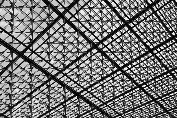 istock Glazed aluminum structure of ceiling, roof or dome 592651208
