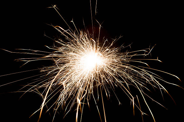 istock Christmas sparkler isolated on black background. 592652452