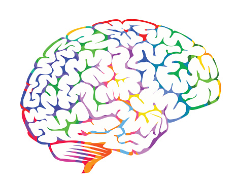 Colourful abstract brain design.