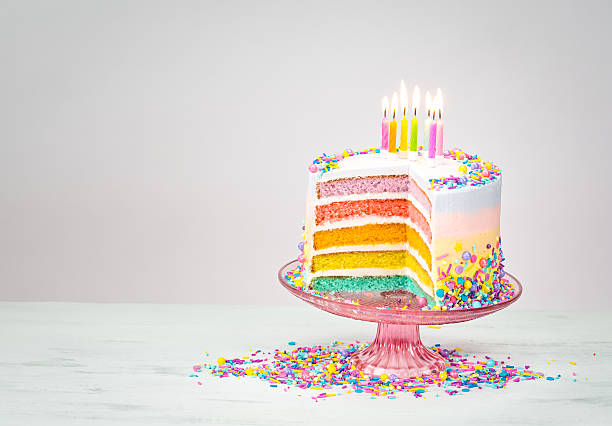 istock Colorful Birthday Cake with Sprinkles 592653190
