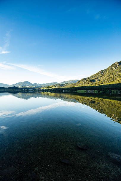 istock panoramic view of mountain lake 592656970