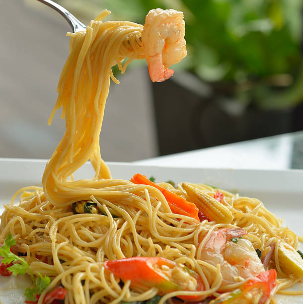 istock Spagetti seafood,Fusion food 592658718