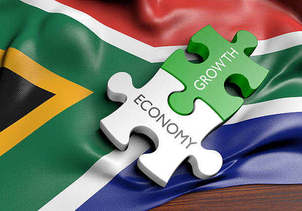 South Africa economy and financial market growth concept, 3D rendering 3D rendered concept of the state of the economic and finance markets in South Africa. southern africa stock pictures, royalty-free photos & images