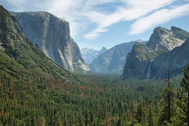 Amazing views of "El Capitan" and Half Dome in Yosemite national park, California