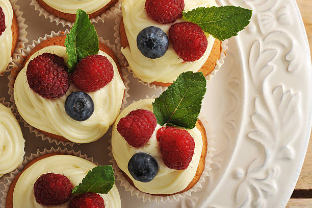 istock cakes with raspberries and blueberries on a plate 592661756