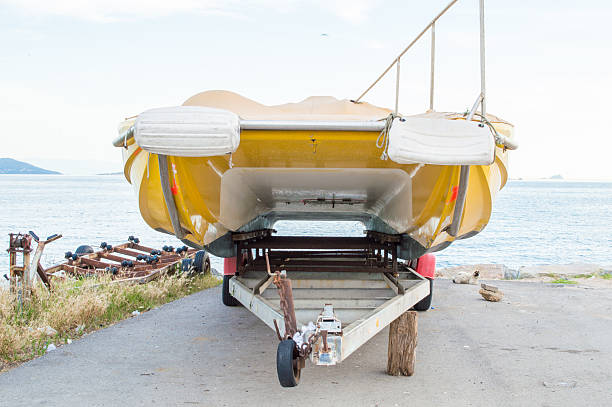 istock Yellow Boat on a Tugboat 592664056