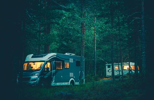 istock Motorhome Camping in a Wild 592664710