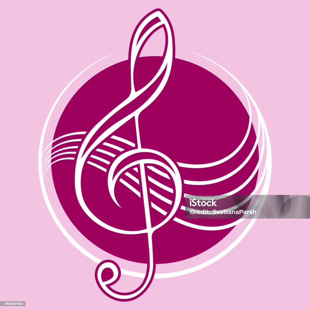 Logo With Treble Clef Stock Illustration - Download Image Now