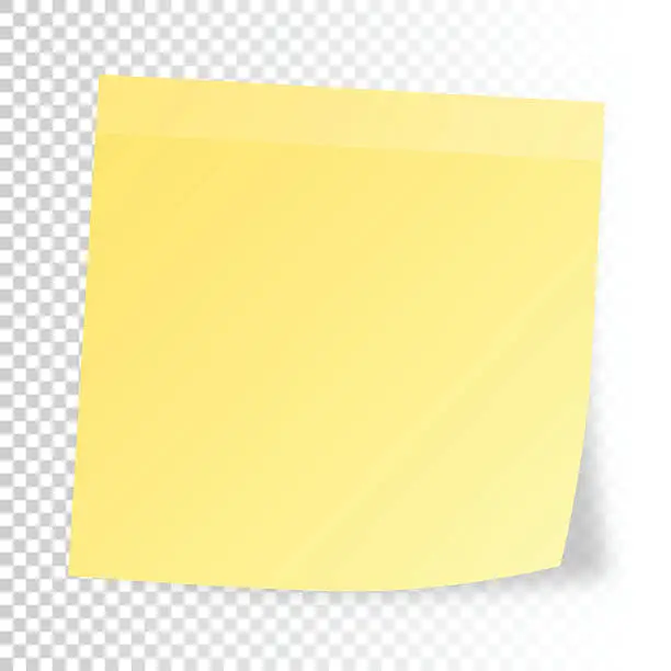 Vector illustration of Realistic sticky note  isolated on blank background