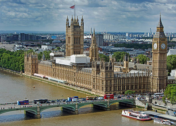 istock Birds eye view of London 592670938