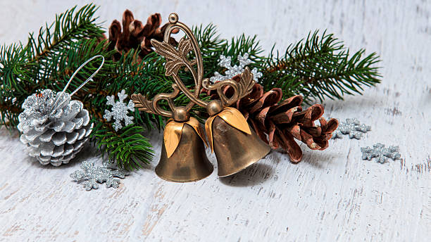istock Christmas bells with decoration 592671960