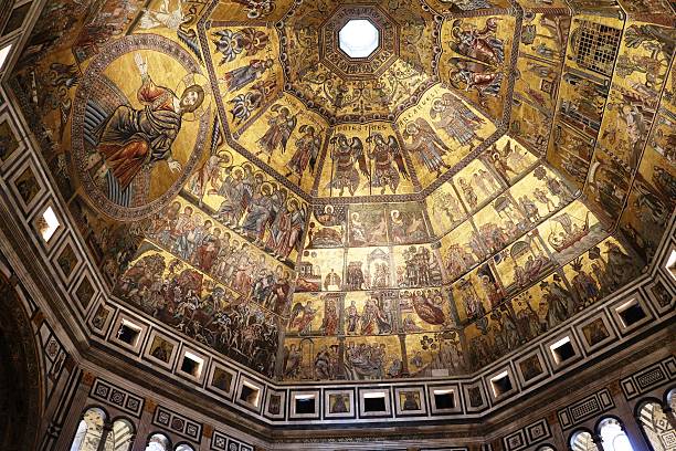Baptistery Florence Italy stock photo