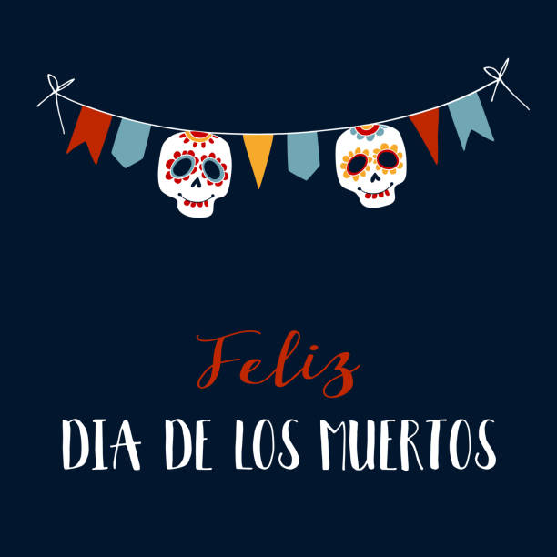 illustrazioni stock, clip art, cartoni animati e icone di tendenza di carta dia de los muertos. il giorno dei morti messicani - day of the dead skull tattoo mexico