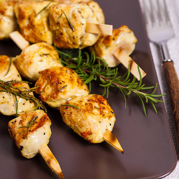 istock Chicken Kebab or Kabob Skewers 592674682