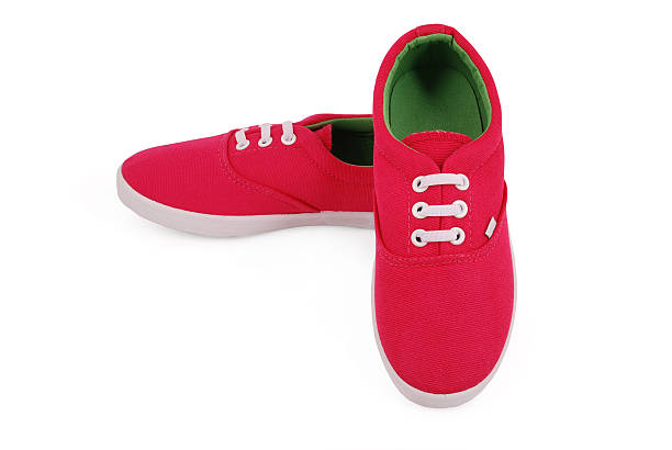 istock Red girl sneakers 592674798