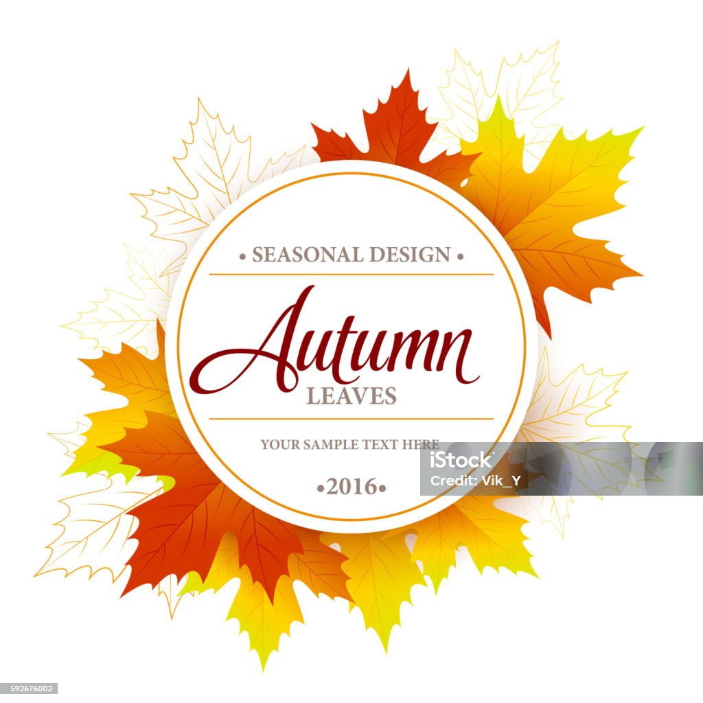 Herbst Verkauf saisonale Banner oder Poster-Design - Lizenzfrei Herbst Vektorgrafik