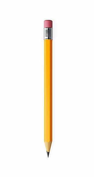 matita numero due gialla isolata su sfondo bianco - pencil foto e immagini stock