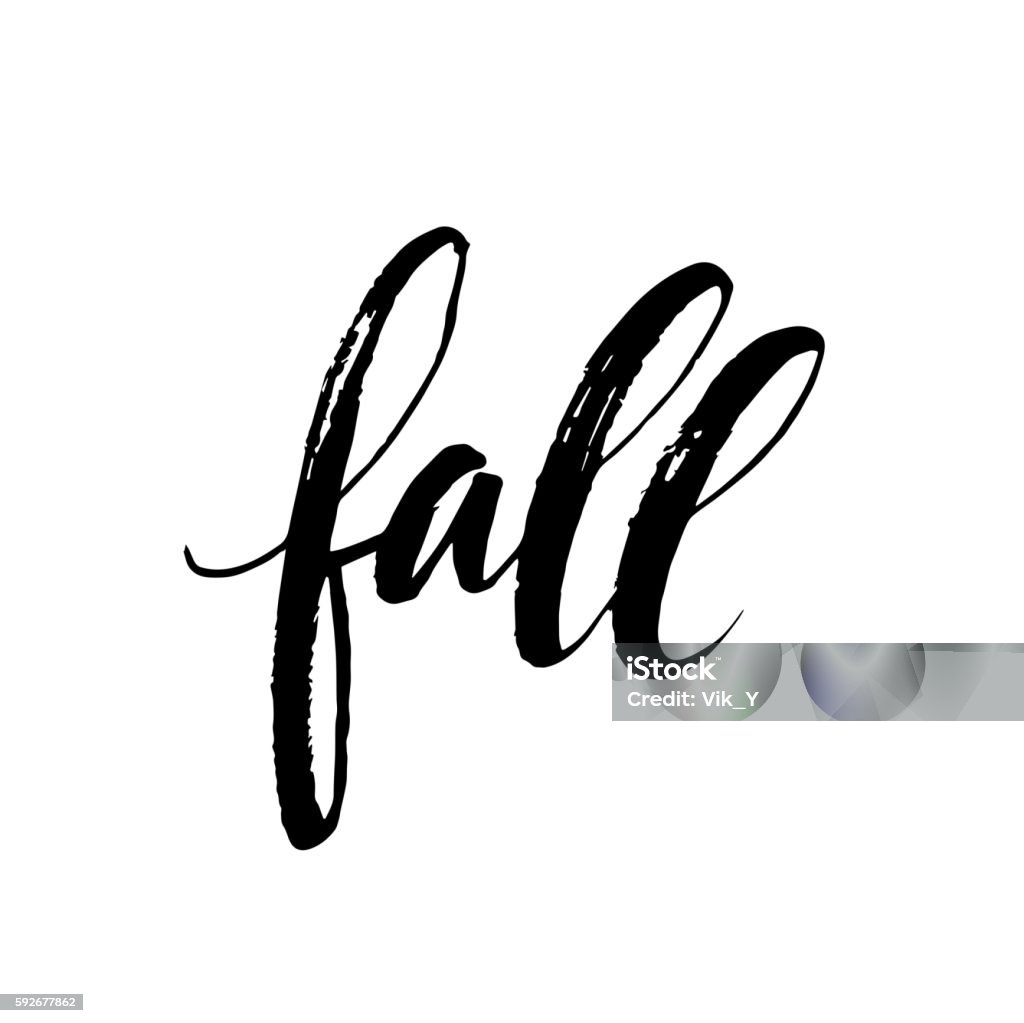Hand Lettering Fall Calligraphy Fall Modern Calligraph Hand Drawn Lettering Design Autumn Poster Stock ...