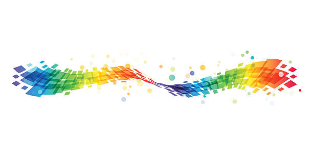 Onda abstracta del arco iris sobre fondo blanco - ilustración de arte vectorial