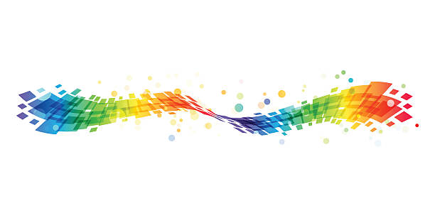 Abstract rainbow wave on white background Abstract rainbow wave on white background, colorful design element rainbow swirls stock illustrations